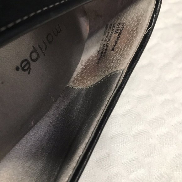 MARIPE Womens BLack Slip on LOAFER Heels SHOES SIZE 6.5 - Picture 7 of 7